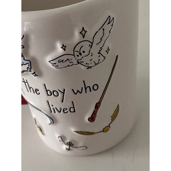 Rae Dunn X Harry Potter The Boy Who Lived Ceramic Mug Hedwig Patronus Wand NEW - Picture 10 of 12